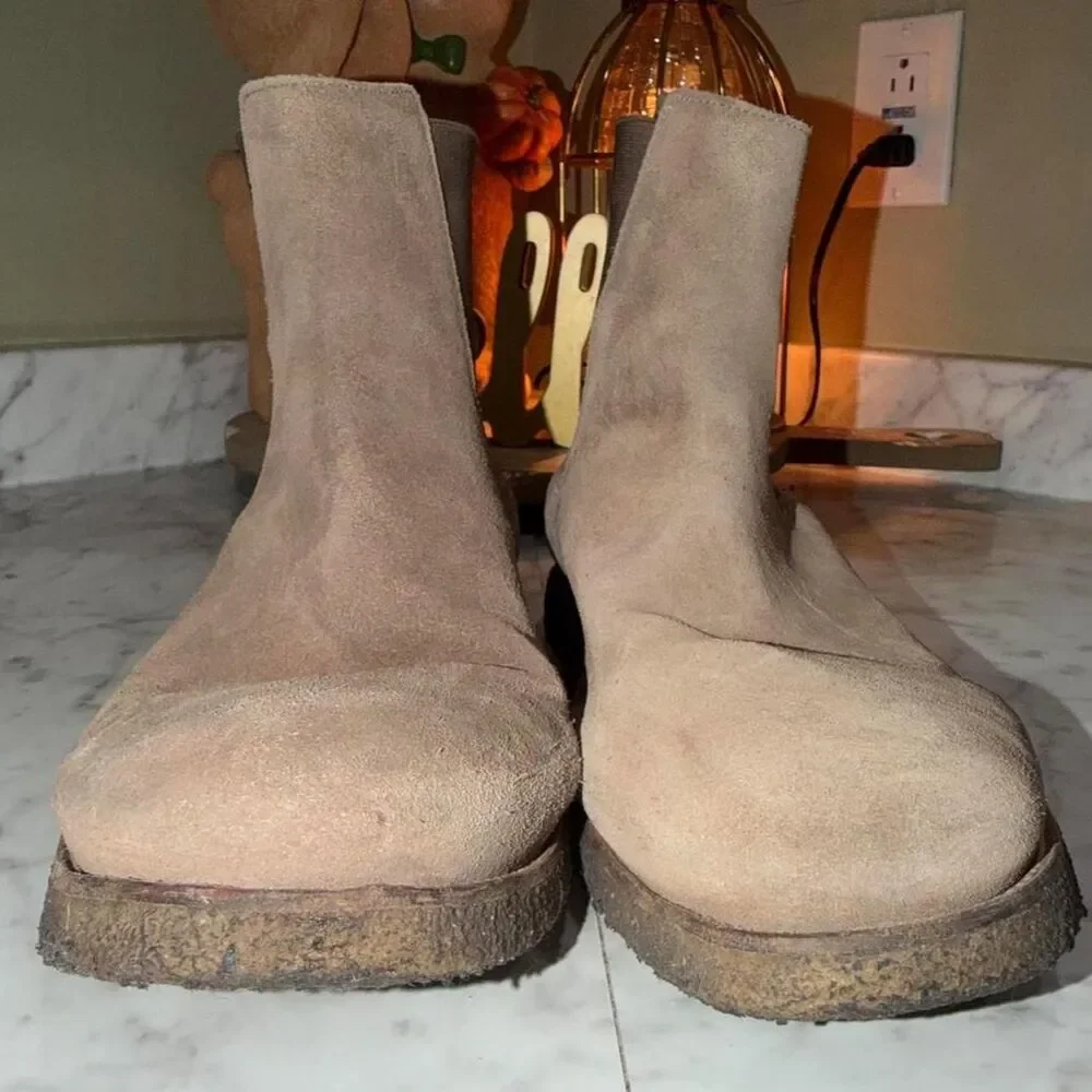 Allsaints Men's Grey and Tan Boots